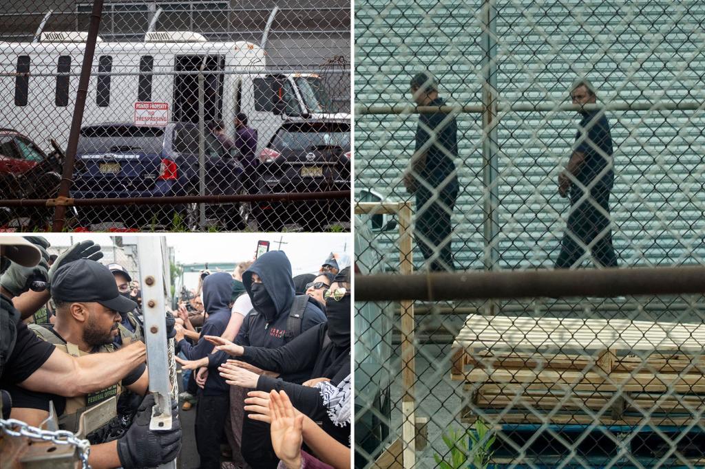 Immigration authorities transfer many migrants from Newark detention facility after four detainees broke out.