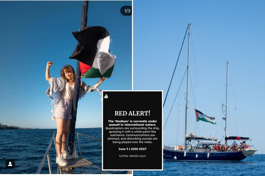 Israeli forces board boat carrying Greta Thunberg that is headed to Gaza as part of the 'Freedom Flotilla Coalition'