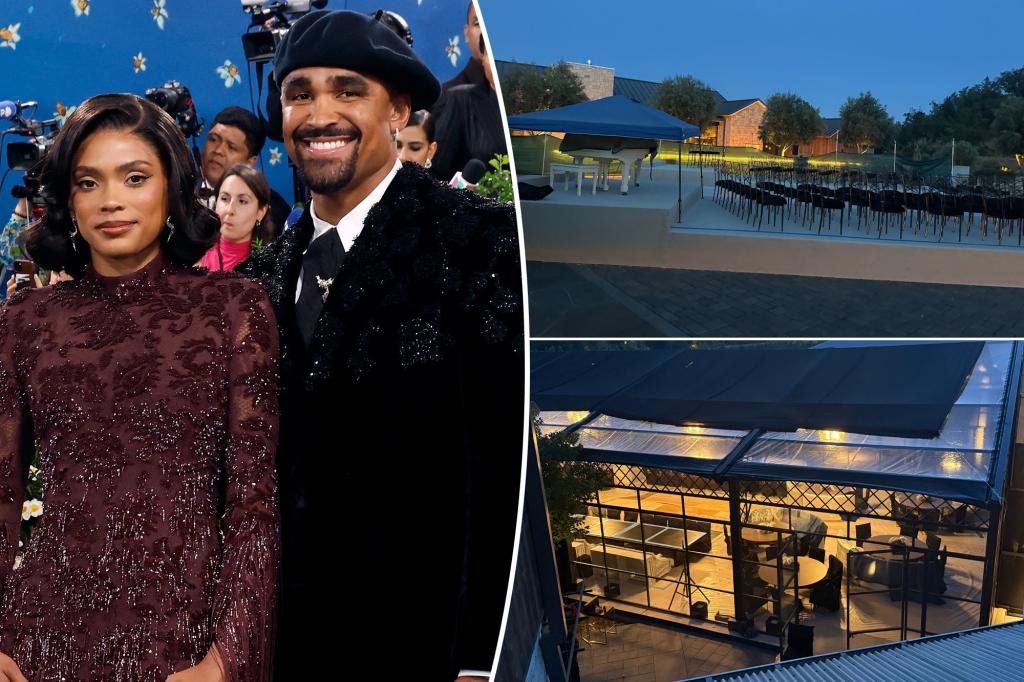 Jalen Hurts and Bry Burrows hold wedding celebration in Napa Valley