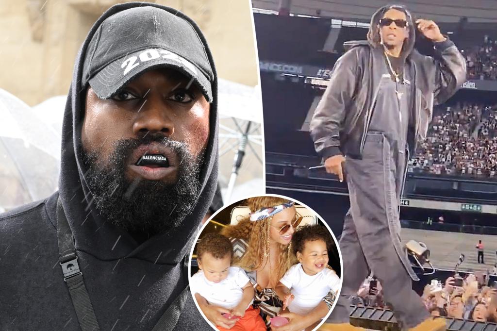 Jay-Z takes a dig at Kanye West with significant lyric alteration during Beyoncé concert following harsh comments about children.