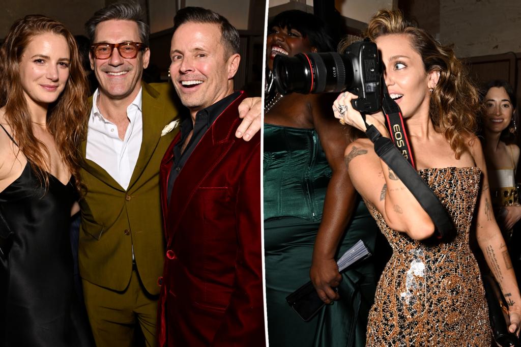 Jon Hamm, Miley Cyrus, Ansel Elgort at CAA's Event in New York
