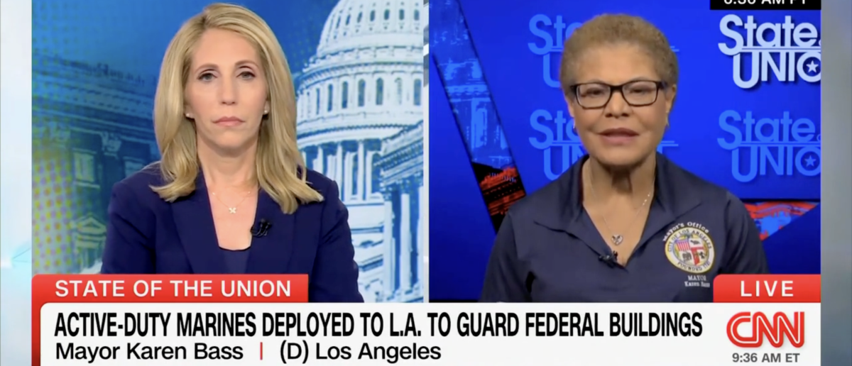 Karen Bass Talks About the Protest While Observing from a Helicopter