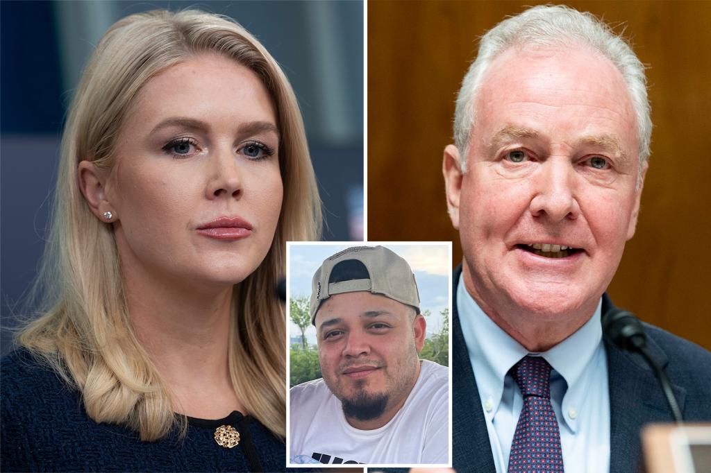 Karoline Leavitt criticizes Van Hollen and the media for their depiction of MS-13 member Kilmar Abrego Garcia.