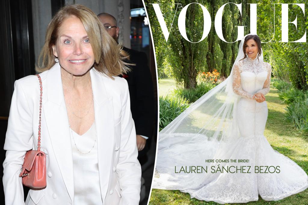 Katie Couric criticizes Lauren Sánchez's 'tacky' dress following her $50 million wedding to Jeff Bezos.