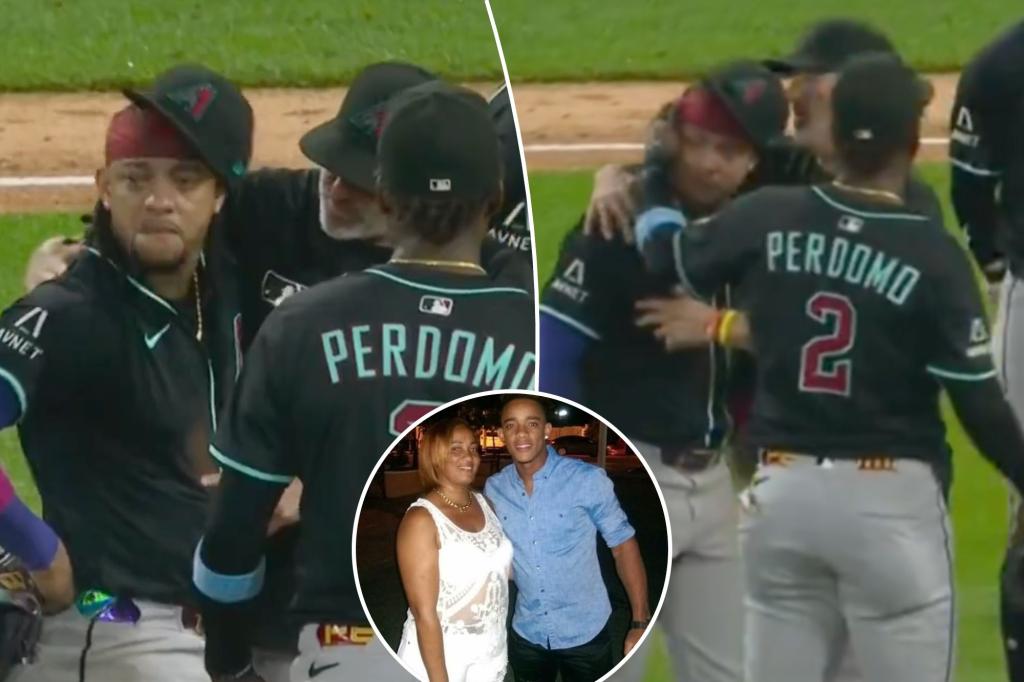Ketel Marte of the Diamondbacks is seen in tears on the field following unsettling remarks from a fan.