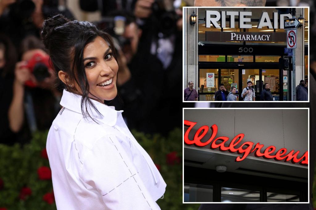 Kourtney Kardashian and Walgreens considering purchasing assets from bankrupt Rite Aid, according to reports.