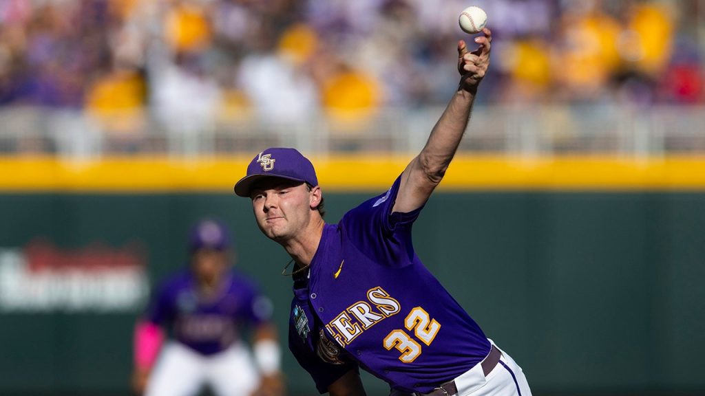 LSU's Kade Anderson throws 130 pitches to secure victory in the College World Series