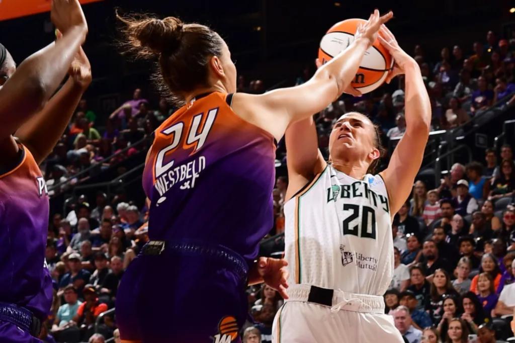 Liberty struggle to respond to Mercury's 3-point attack in heavy defeat.