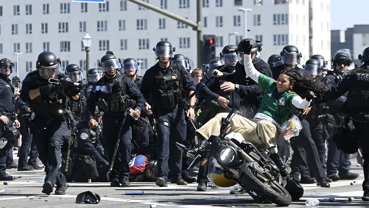 Los Angeles protests and riot showcase some impressive NFL tackles: WATCH