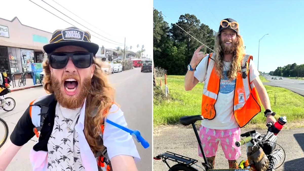 Man is the first recorded individual to ride a BMX across America for a worthwhile purpose.