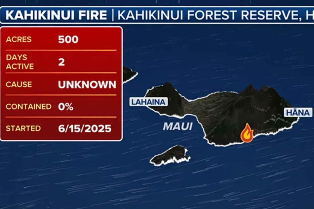 Maui residents flee as wildfire burns 500 acres