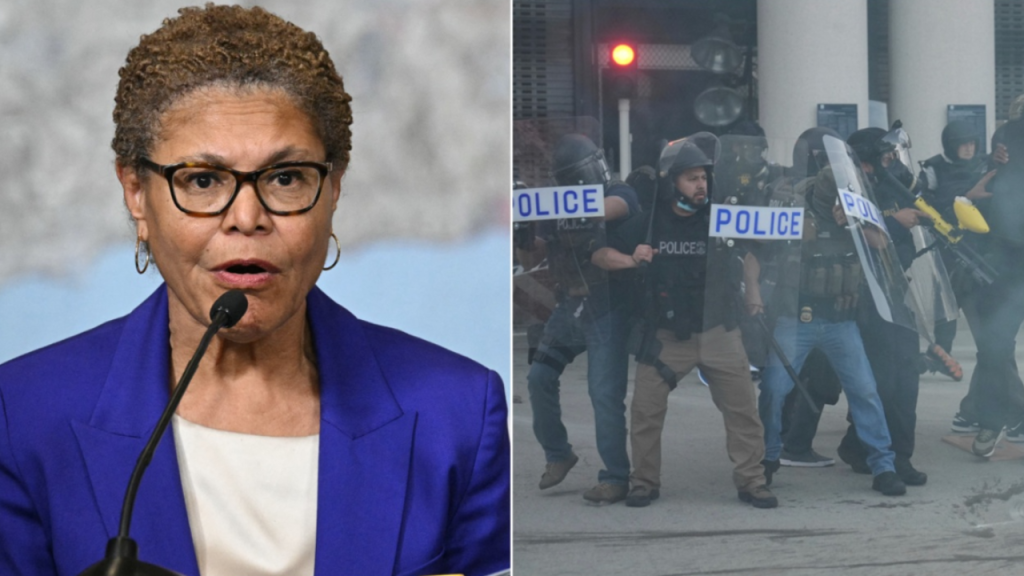 Mayor of Los Angeles holds Trump responsible for starting riots while stating that everything is 'calm'