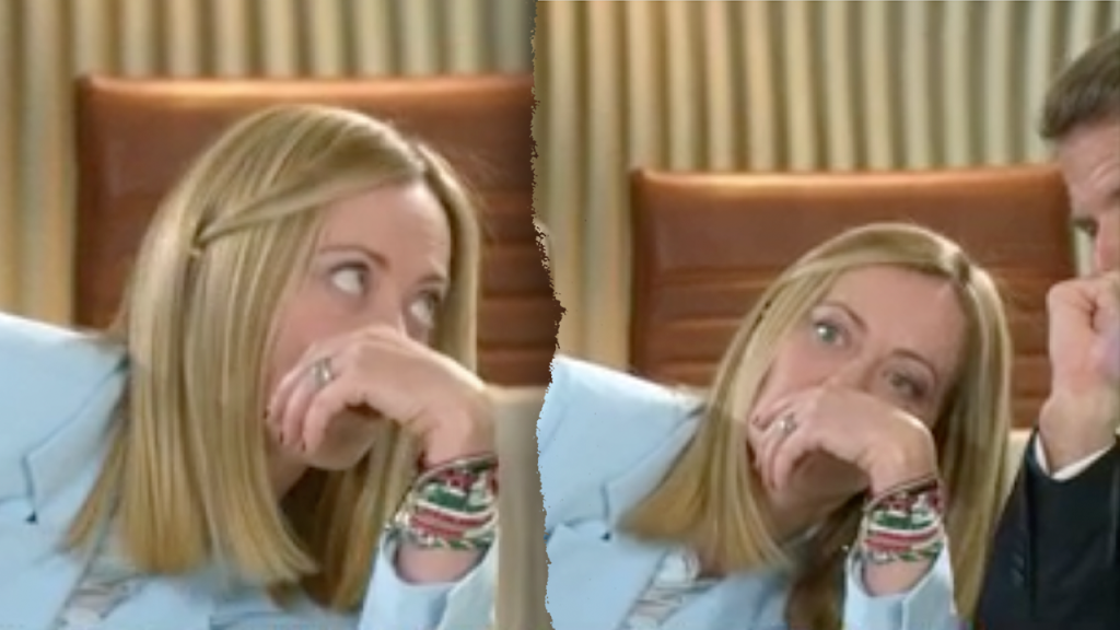 Meloni reacts to Macron at the G7 in a moment that went viral before Trump left early