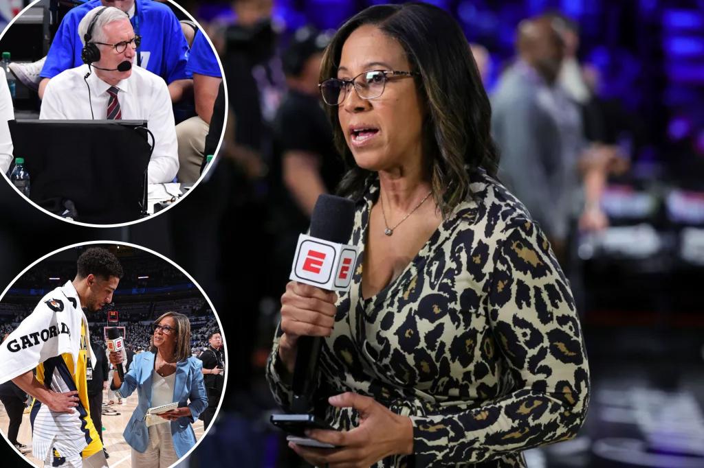 Mike Breen conveys Lisa Salters' message during her absence from the NBA Finals