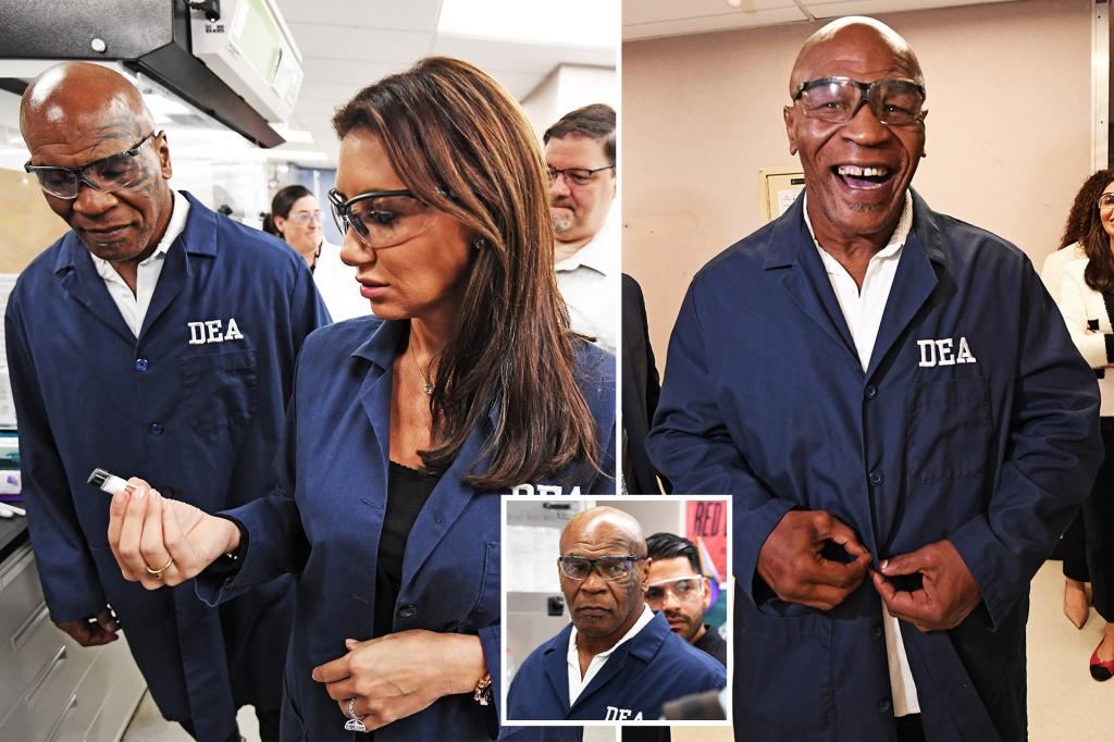Mike Tyson wears DEA jacket and collaborates with Alina Habba to combat fentanyl trafficking
