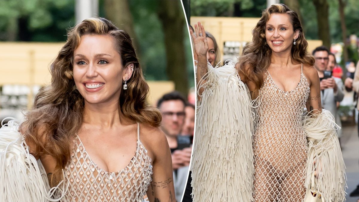 Miley Cyrus dazzles in a transparent crystal gown at the New York film festival