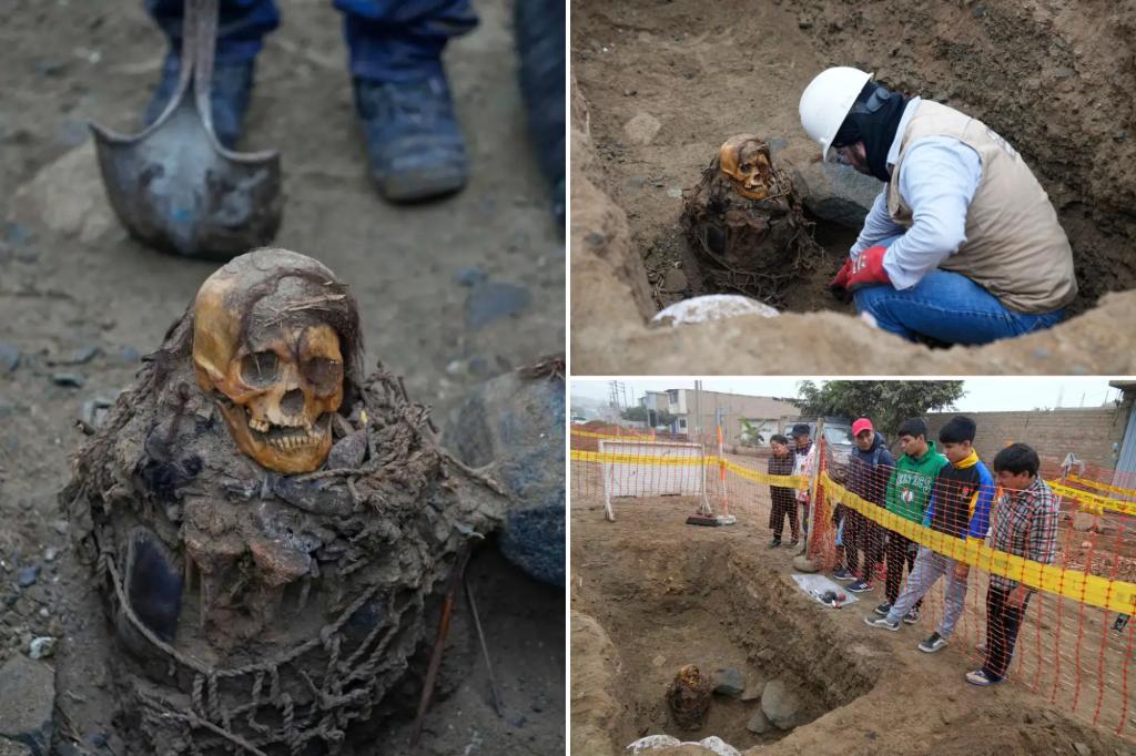 Mummy from pre-Inca times found by utility workers in Lima