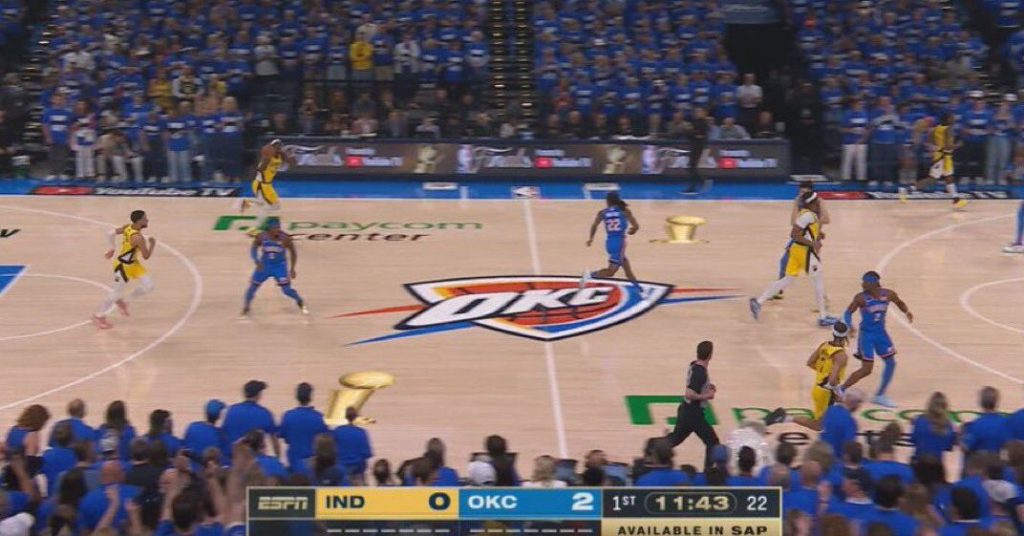 NBA Finals logos showed up on the court in the least creative manner after fan feedback.