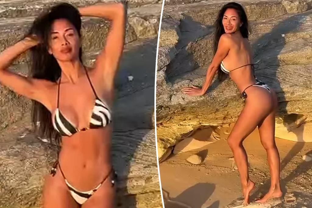Nicole Scherzinger, 47, looks stunning in a bikini with animal print