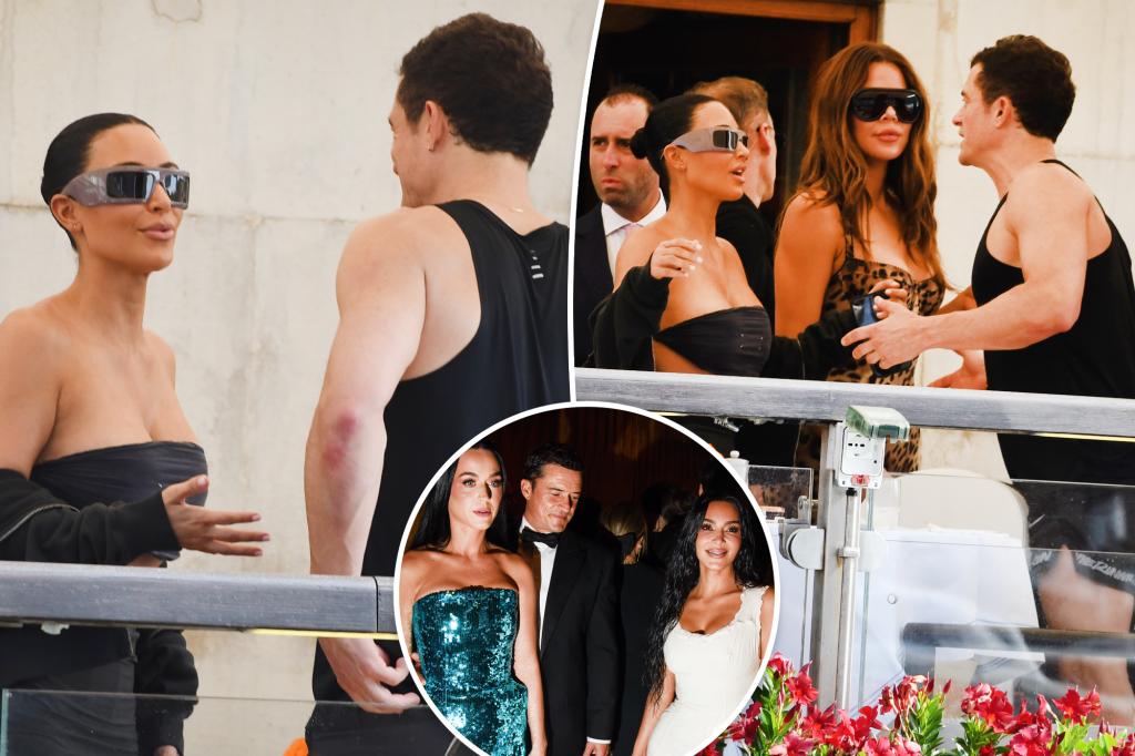 Orlando Bloom, recently single, meets Kim Kardashian in Venice after noticing her.
