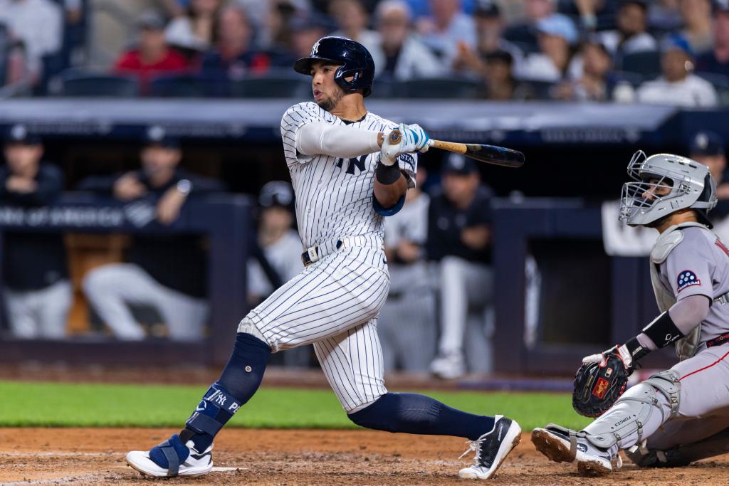 Oswald Peraza working in the outfield amid potential changes for the Yankees