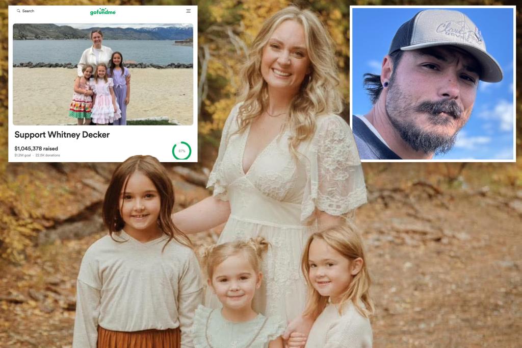 Over $1M gathered for Whitney Decker, mother of three daughters reportedly killed by their homeless veteran father