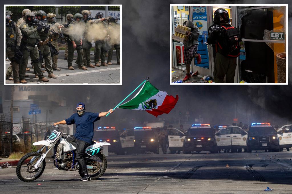 Police in Los Angeles take action against anti-ICE protests after restrictions from sanctuary city regulations.