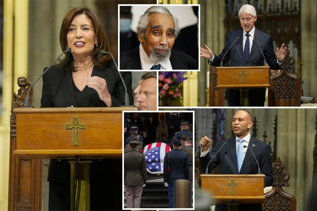 Politicians gather at St. Patrick's Cathedral to pay tribute to the late Democratic Representative Charlie Rangel: 'He was a giant'