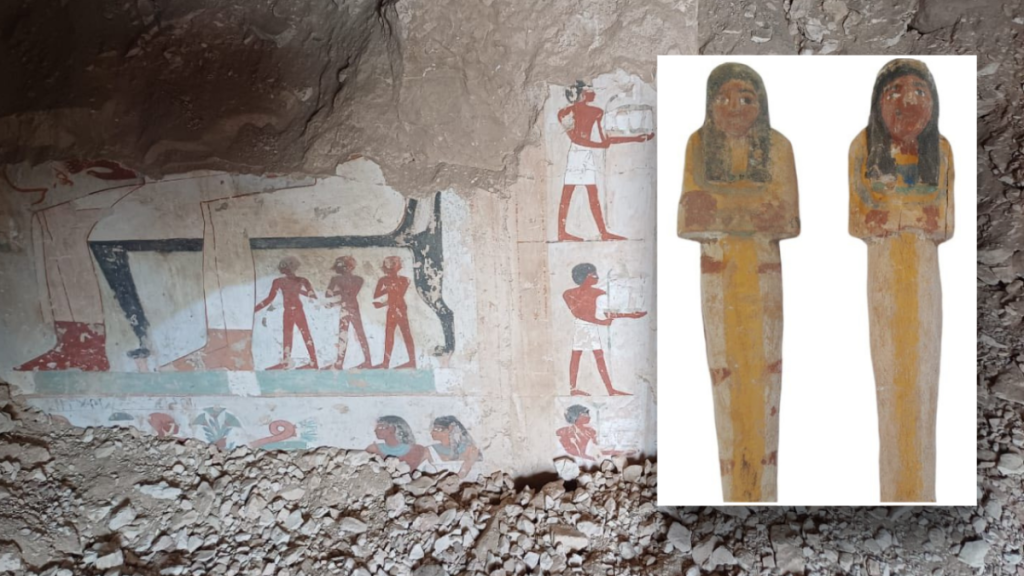 Recently found ancient tombs of prominent officials in Egypt