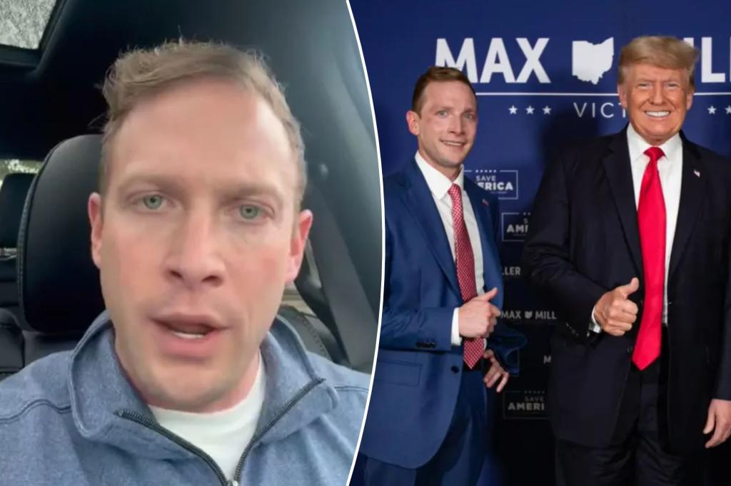 Rep Max Miller claims he was forced off the road by a man holding a Palestinian flag.