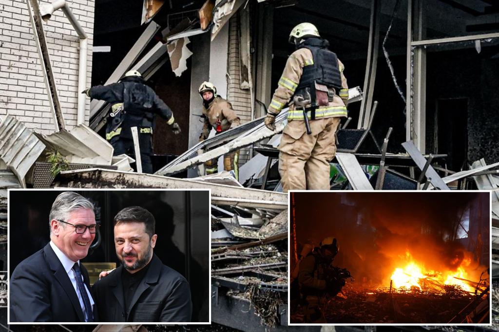 Russian strikes on Ukraine result in 14 civilian deaths while Zelensky visits the UK.