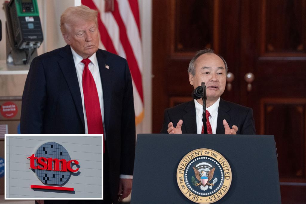 SoftBank proposes to TSMC the creation of a $1 trillion AI center in the US, according to a report.