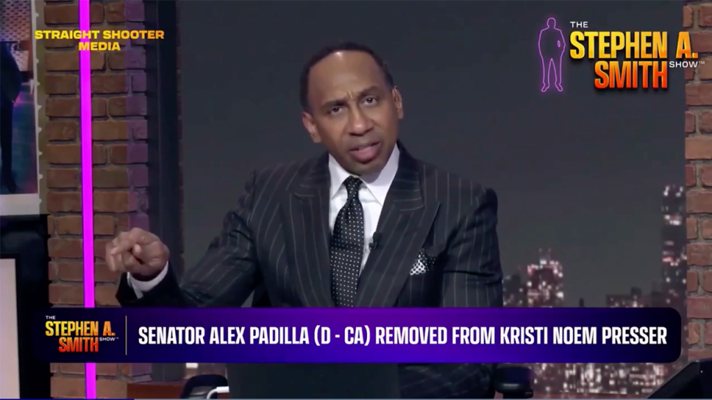 Stephen A Smith calls out Padilla for 'totally losing control' at the DHS press event