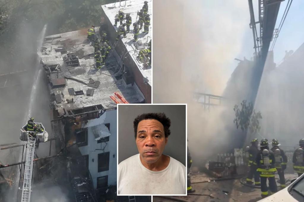 Suspected arsonist Cassius Moss filmed setting fire to a 3-story NYC apartment building in a large blaze.