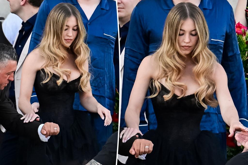 Sydney Sweeney dons a black lace dress for Lauren Sánchez and Jeff Bezos' after-wedding celebration