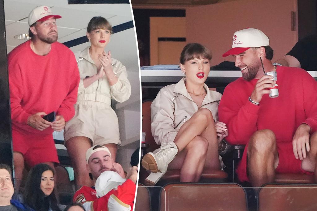 Taylor Swift and Travis Kelce wear matching sweatsuits on their NHL date night