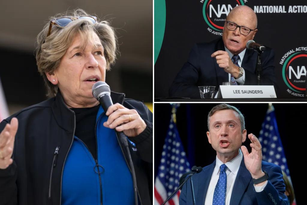 Teachers union leader Weingarten and labor head exit DNC due to issues with leadership.