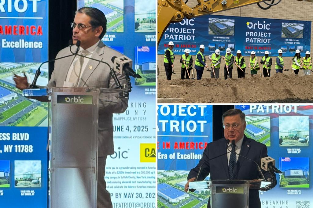 Tech firm starts new project on Long Island, vows to bring jobs back from China and India.