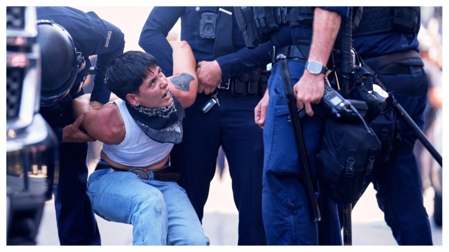 Tensions escalate in Los Angeles as police label assembly as ‘unlawful’