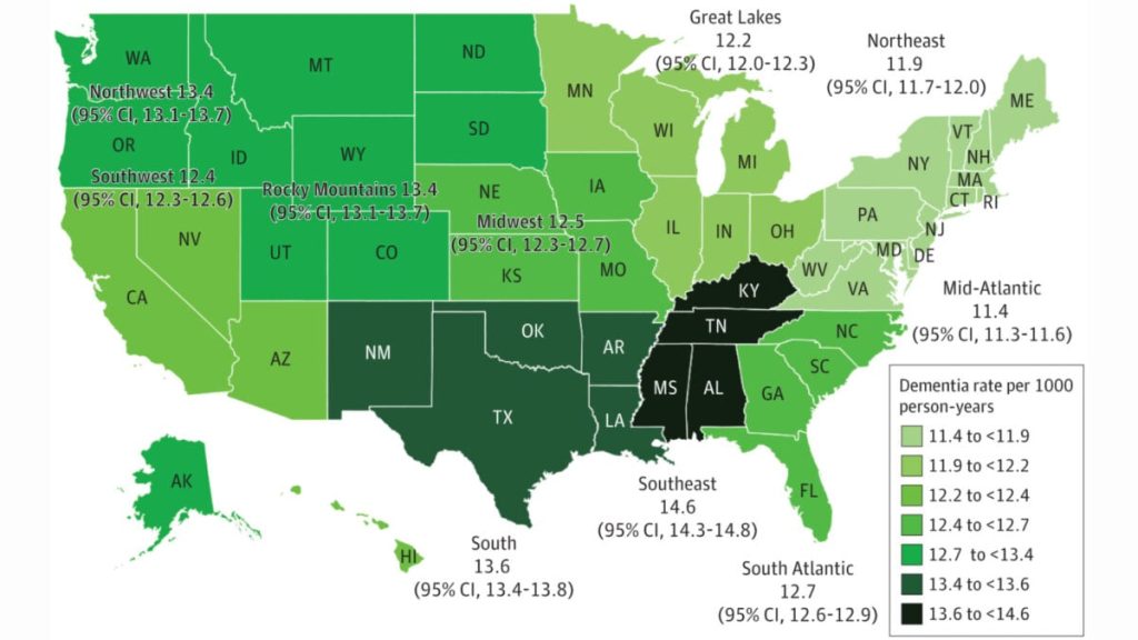 These U.S. States Experience the Highest Levels of Dementia