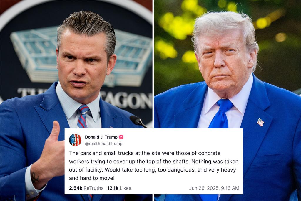 Trump and Hegseth dismiss claim that Iran transferred uranium prior to US attacks