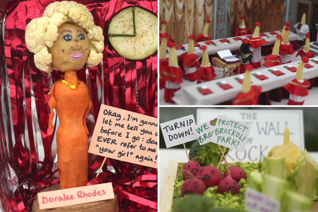Trump carved out, corn papal conclave surprises at veggie carving competition