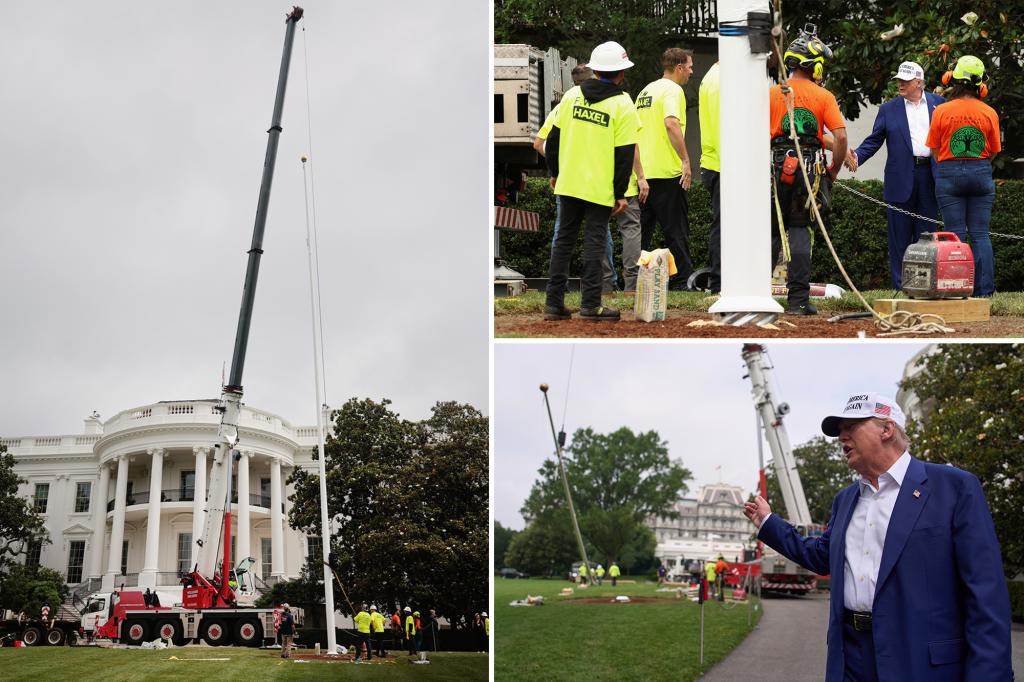 Trump marks $100K personal effort of installing two flagpoles at the White House