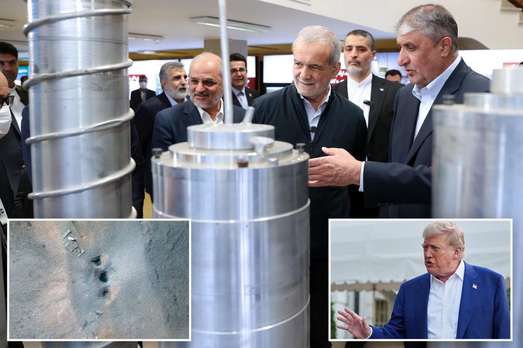 Trump promises Iran will not be able to restart its nuclear program, while Tehran's atomic leader says damaged facilities will be repaired.