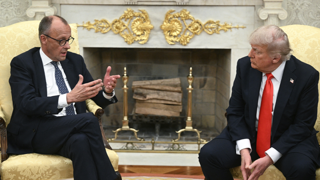 Trump proposes "let them fight" regarding the Ukraine war in discussion with German leader.