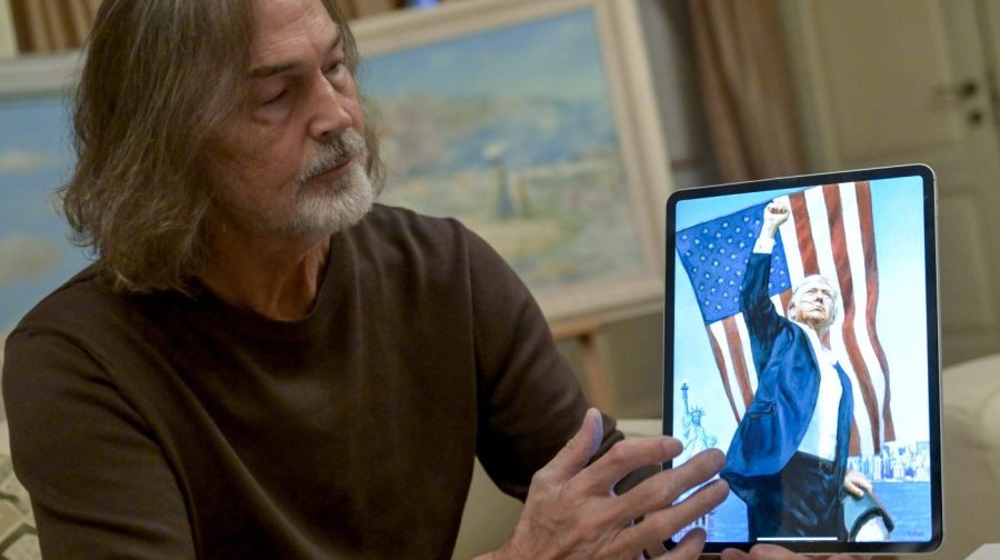 Trump receives a kitschy portrait of an authoritarian from Putin