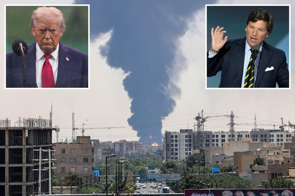 Trump responds to Tucker Carlson's claim that he is neglecting 'America First' by backing Israel.