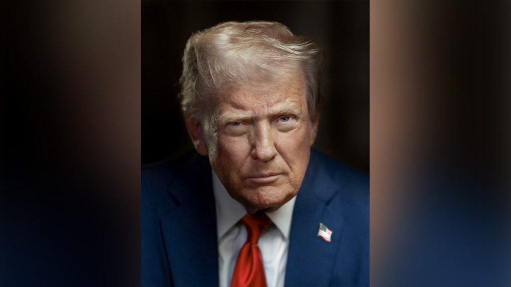 Trump reveals a new presidential portrait six months into his second term.