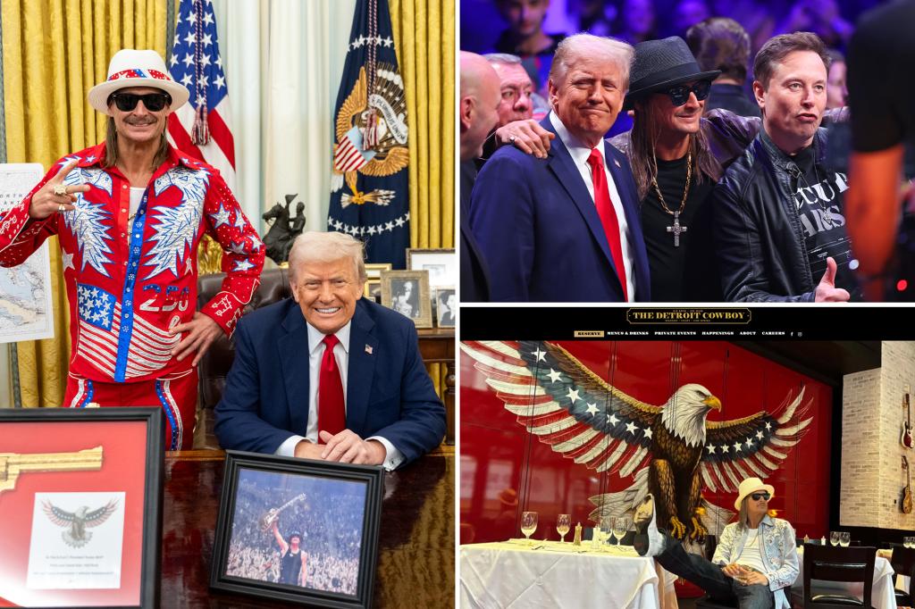 Trump shares his nickname for Kid Rock and supports the singer's new restaurant catering to MAGA fans.