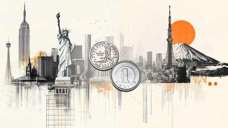 USD/JPY falls as the Fed indicates rate cuts this year; attention turns to Powell's comments